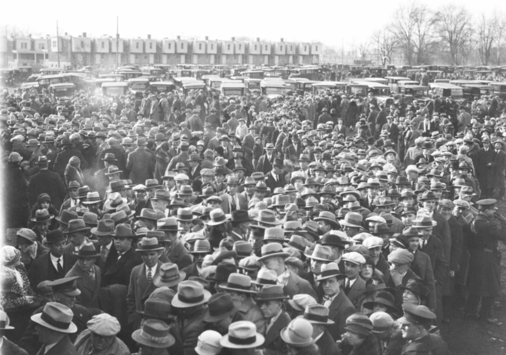 Fans outside Yellow Jackets stadium
